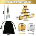thumbnail image 4 of VEGCOO 12-Pack Stainless Steel Whiskey Stones - Reusable Ice Cubes with Tray & Tongs (Silver+Gold), 4 of 6