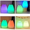 thumbnail image 2 of Luz de noche para niños 7 Silicio colorido Gato lindo Lámpara de luz de noche LED Luz de escritorio recargable por USB para bebés Niños Dormitorio de cabecera Lámpara de estudio para niños Jormftte WMZY-530, 2 of 7