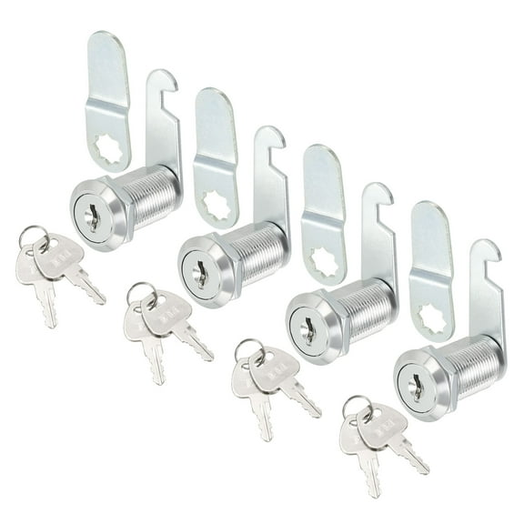 Uxcell Cam Lock, 1-1/8" Fits Up to 7/8" Thick Panel, Keyed Alike Zinc Alloy, 4Pack