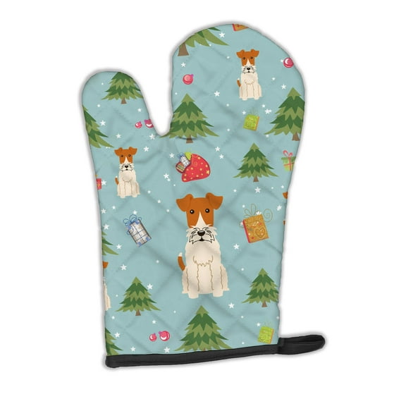 Christmas Wire Fox Terrier Oven Mitt