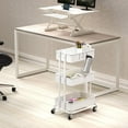 thumbnail image 4 of 3-Tier Heavy Duty Metal Utility Rolling Cart White, 4 of 6