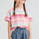 thumbnail image 4 of Blusas y camisas de manga corta con cuello redondo Camiseta de manga corta con cuello redondo a rayas para niño Camiseta informal de media manga para uso diario para bebé Camiseta de algodón para niño, 4 of 6
