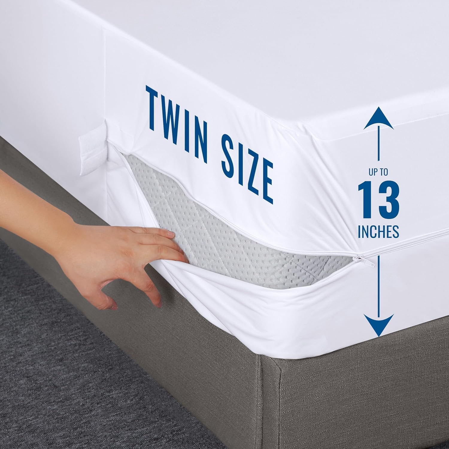 Utopia Bedding Mattress Protector Zippered Twin Size Pack of 4, 100% Waterproof Bed Bug and Dust Mite Proof Mattress Encasement, Absorbent 6 Sided Mattress Cover
