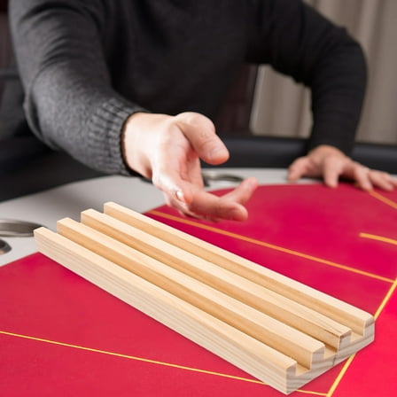 MUSEYA Khaki Wooden Domino Tray for Decor Perfect for Alphabet Games and Craft Activities 9.5x6.2 inches
