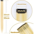 thumbnail image 4 of LAICAIW Extensions de Cheveux Colorées de 22 Pouces, Mèches de Fête Multicolores à Clipser, Extensions de Cheveux Synthétiques, Mèches de Fête Colorées pour Filles Femmes (10 Pcs Blanc Cassé), 4 of 6