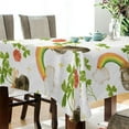 thumbnail image 3 of Saint Patrick Clover Rainbow Tablecloth Rectangle Colorful Table Cloth Large Square Table Cover for Dining Kitchen Party 54"x54" Decor Gift, 3 of 7