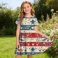 thumbnail image 5 of Amidoa Girl Dresses 4th of July Short Sleeve Swing A-Line Dress Summer Casual Sundress for Kids Multicolor Size 13, 5 of 9