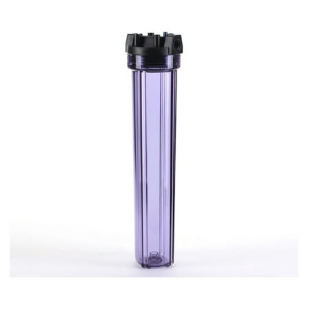 HF5-20CLBK34PR Water Filter Housing 20" RO Whole House - 3/4" Ports, Clear, Pressure Relief Button - Compatible with 2.5" x 20" Filters