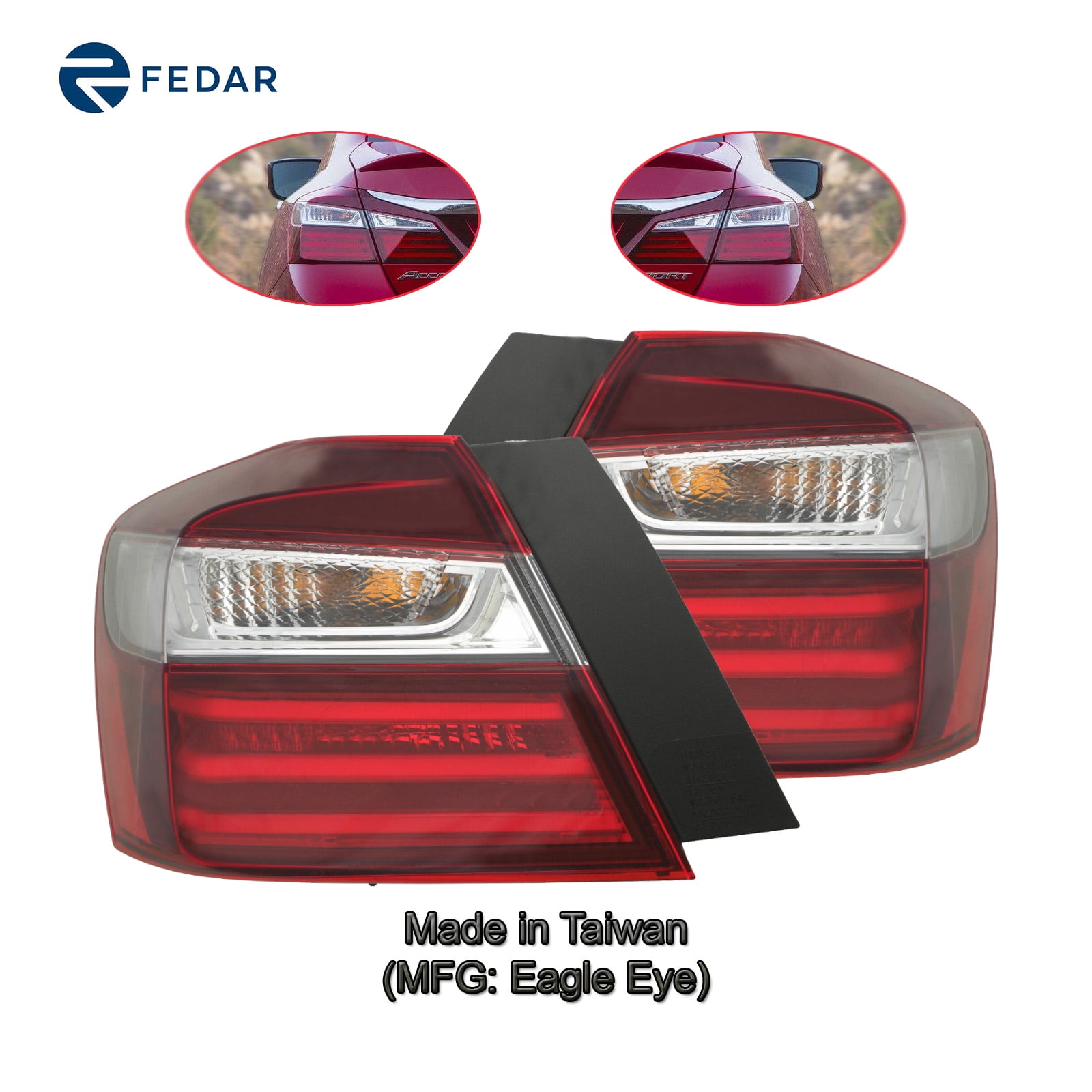 Tail Light Lamp Fit 2016 2017 Honda Accord Sedan Pair