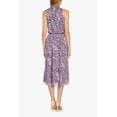 thumbnail image 3 of Adrianna Papell Tie Halter Neck Sleeveless Blouson Floral Print Fit & Flare Chiffon Dress-PURPLE MULTI / 4, 3 of 3
