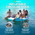 thumbnail image 2 of Solstice Original Inflatable Mesh Dock Floating 8' Round Water Mat Lounger, 2 of 6