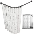 thumbnail image 1 of Barra De Cortina De Ba&ntilde;o De Ducha Extensible De 80-150cm Tubo En L Para Cortina De Ba&ntilde;o De Acero Inoxidable Ajustable Antideslizante Barra Telesc&oacute;pica Angular Para Cor, 1 of 7