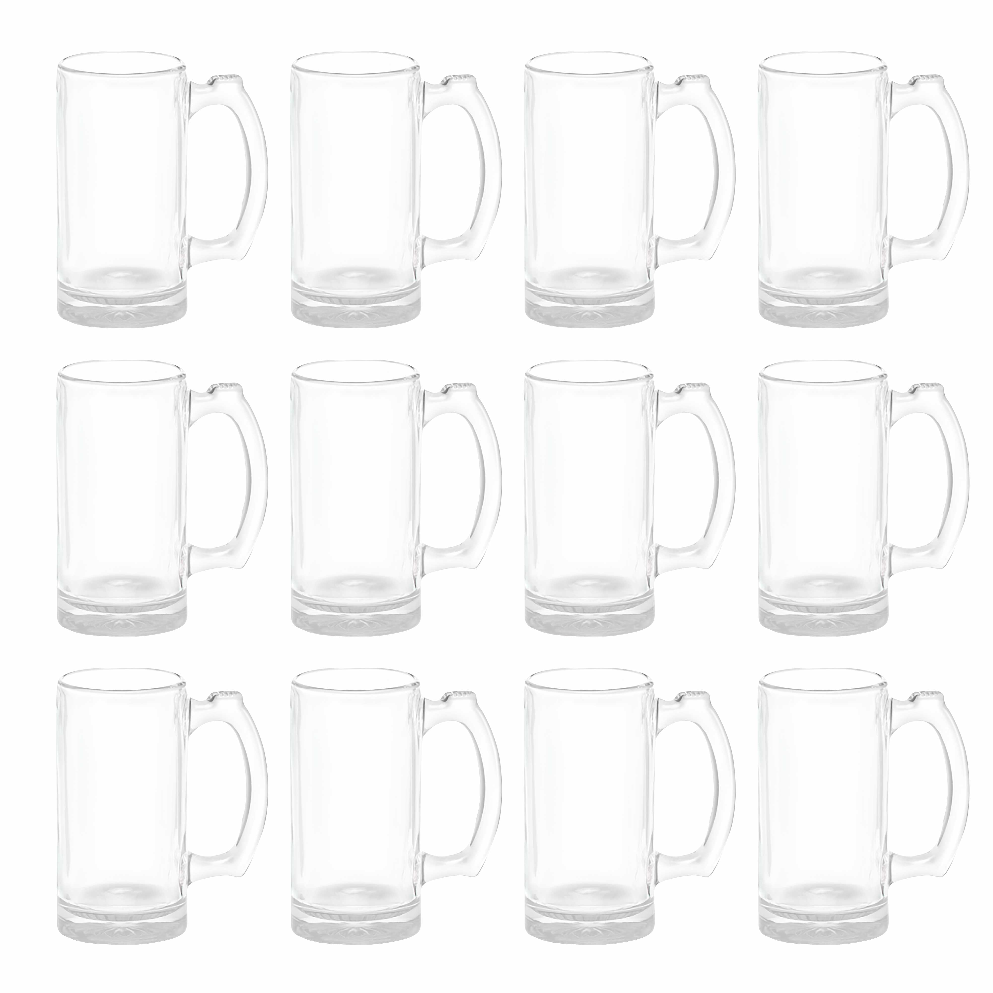 12 Libbey Beer Mugs Set, 12 oz. Groomsmen Glassware Clear