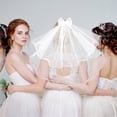 thumbnail image 5 of Monyance Bridal Veil Veil Headpiece Wedding Girl Headband Bride Flower Hair Accessories Bridal White Child Bow Comb Communion Elegant First(27.56X22.44X0.2Inches), 5 of 11