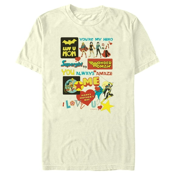 Men's Justice League You Always Amaze Me Mom Graphic Tee Beige Medium