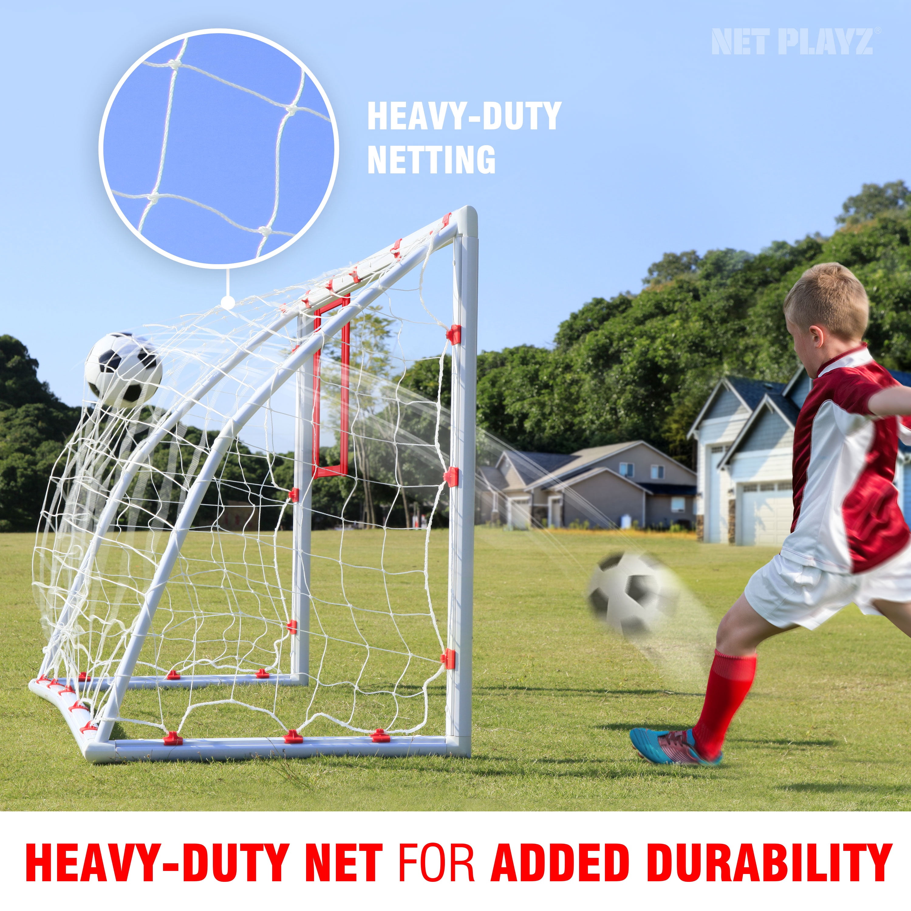 Soccer Goal for Backyard, Kids Soccer Net w/ Trainning Target 6'x4' High-Strength Fast Set-Up | Football Soccer Gifts for Age 3 4 5 6 7 8 9 10 11 12 13 14 Year Old Child Teens & Youth (Weatherproof)