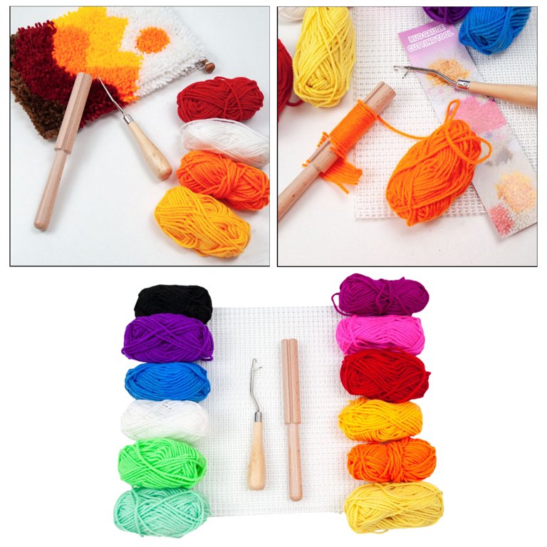 37-45 Colors Latch Hook Kit Colorful Yarn Bundles Cut Rug Yarn DIY Latch  Hook Yarn for Handmake Craft Sewing Knitting for Kids Adults (9pcs)