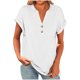 thumbnail image 1 of Blusas para las Mujeres Casual Verano Botón Sólido V-Cuello Suelto Camiseta, Moda Algodón/Lino Mezcla Blusa, 1 of 9