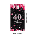 thumbnail image 3 of Pink Glitter Balloon Themed 40th Birthday Backdrop Banner with Crown Star Elements for Birthday Party Photography Props Decorations Happy Fabulous Celebration Decor Background Party Supplies, 3 of 8