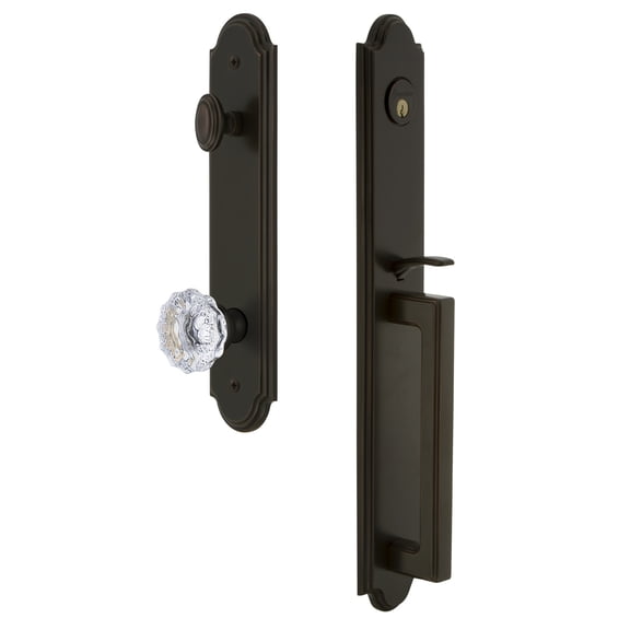 Grandeur Arcdgrfon_Eset_234 Arc Solid Brass Rose Keyed Entry Single Cylinder Full Plate