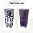 thumbnail image 3 of Taza térmica duradera de acero inoxidable 304 con temática del equipo de fútbol de los Ravens con tapa y pajita Taza térmica de acero inoxidable de 20 oz Taza para automóvil Adecuada para bebidas, 3 of 8