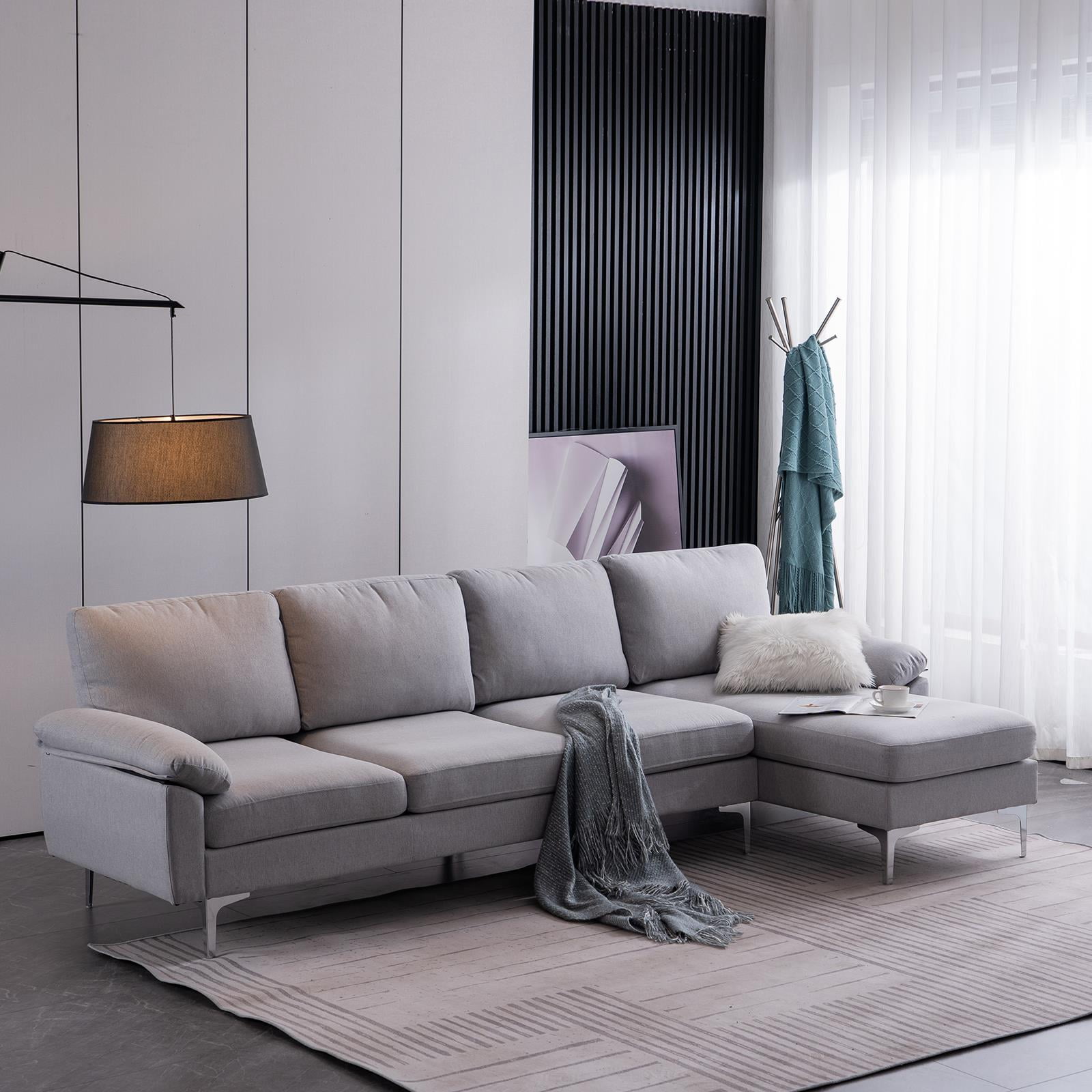 Winado Convertible Sectional Sofa, L Shaped Couch with Fabric