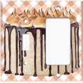 thumbnail image 2 of Metal Light Switch Wall Plate Outlet Cover (Vanilla Chocolate Roasted Marshmellow Cake - Single Toggle Single Rocker), 2 of 2
