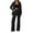 Black, variant on Plus Size Outfits Women's Casual Suit Set Loose Fit Wide Leg Pants Two Piece Comfortable Wear Stylish Trousers Suit Plus Size Two Piece Sets for Women Brick Red,XXXXXXL