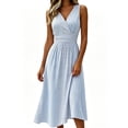 thumbnail image 2 of Ovbmpzd Summer Long Wedding Guest Dresses for Women And Women'S Plus Elegant Striped Printed formal Dresses V-Neck White Sleeveless Tank Dresses,XXXL, 2 of 6
