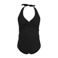 thumbnail image 5 of Quealent Maternity Cutout One Piece Swimsuit Twist Front Criss-Cross Bathing Suit High Waisted Pregnancy Swimwear Black for Size XL, 5 of 7