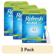 (3 pack) Refresh Relieva PF Preservative-Free Artificial Tears Lubricant Eye Drops, 0.4 ml, 30 Count