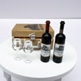 thumbnail image 4 of 1:12 Dollhouse Wine Bottle With Glasses Gift Set Wine Bottle Miniature Dollhouse Bottles Dollhouse Kitchen Accessories, 4 of 5
