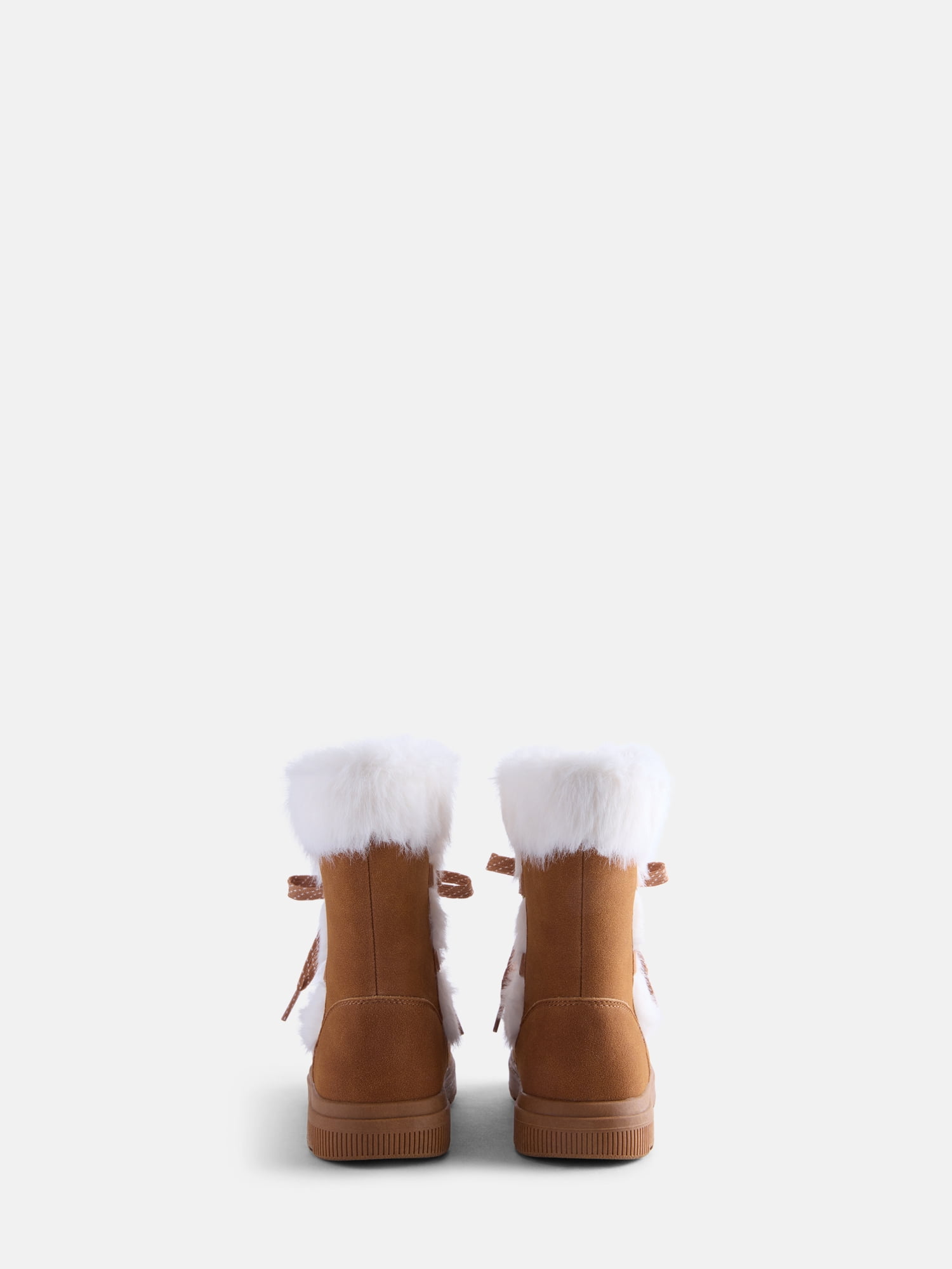 Ozark Trail Little and Big Girls' Faux Fur Trim Winter Boots