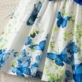 thumbnail image 6 of Wuxian Child Girls Summer Dresses Casual Round Neck Flutter Sleeved Patchwork Floral Printed Skirt For Toddler Kids Beach School Party Summer Dress, Blue, 5-6 Years, 6 of 8