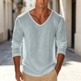 thumbnail image 2 of Men's Long Sleeve Shirts V Neck Solid Color Fashion Summer Shirts Loose Soft Comfort Casual Tee Shirts Basic Pullover Tops 2026, 2 of 6
