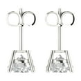 thumbnail image 4 of Clara Pucci 4 ct Brilliant Round Cut Solitaire Studs VVS1 Genuine Conflict free Clear Zircon Solid 18K White Gold Designer Everyday Earrings Push Back, 4 of 5