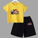 thumbnail image 3 of Conjunto de 2 piezas de camiseta y pantalones cortos de algodón para adolescentes y niños, juego de lucha, ropa deportiva de manga corta de verano para niño y niña, 3 of 5
