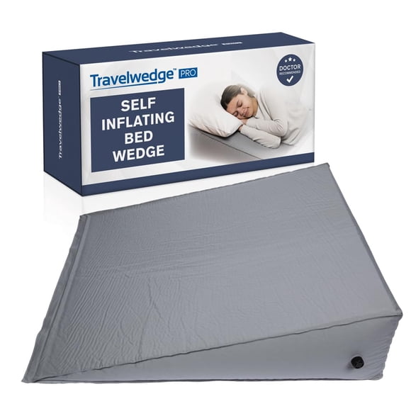 Almohada con forma de cuña Travelwedge TWDPRO2 autoinflable de 22 pulgadas