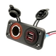 thumbnail image 2 of Panel de corriente USB marino de 12V, toma de mechero, puertos USB dobles Panel de impermeable para automóvil Vehículo marino Motocic Cola panel de enchufe usb del coche, 2 of 8
