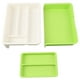 thumbnail image 1 of Organizador de cajones de cocina de plástico multifuncional, separación flexible, cajón que ahorra espacio, soporte para bandeja de utensilios para cubiertos, cuchillos, verde claro, 1 of 5