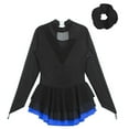 thumbnail image 4 of Alvivi Girls Sparkly Figure Skating Dance Dress Long Sleeve Tutu Skirted Leotard with Hair Band Royal Blue 6, 4 of 7