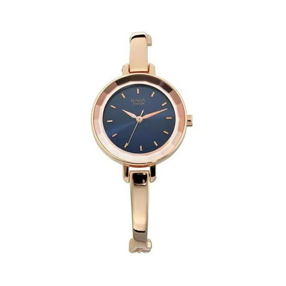 Titan Raga Quartz Analog Blue Dial Metal Strap Watch for Women-NS2575WM02