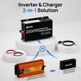 thumbnail image 5 of DC HOUSE 2000W Pure Sine Wave Inverter + 48V 25A Lithium Battery Charger, 3 AC Outlets, 48V DC to 120V AC Power Supply for Off-Grid Power, Home Backup, Outdoor Power Stations, Golf Carts Batteries, 5 of 18