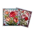 thumbnail image 1 of serony 2 Pieces Rose Film Mural Static Window [Colorful]:The XC7020 Static Cling Sticker for Holiday Home Fridge, 1 of 6