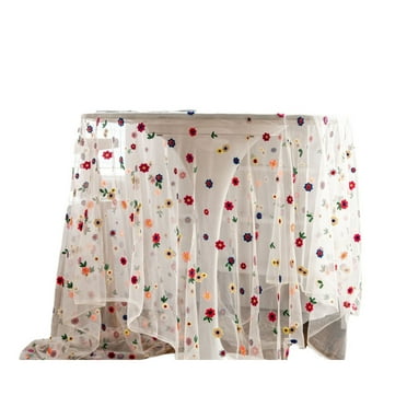 dajkiuy Clearance Floral Embroidery Lace Tablecloth Colorful Embroidered Lace Table Cover Overlay for Party Wedding Kitchen Dining Home Decorations (Colorful, 59"x59")