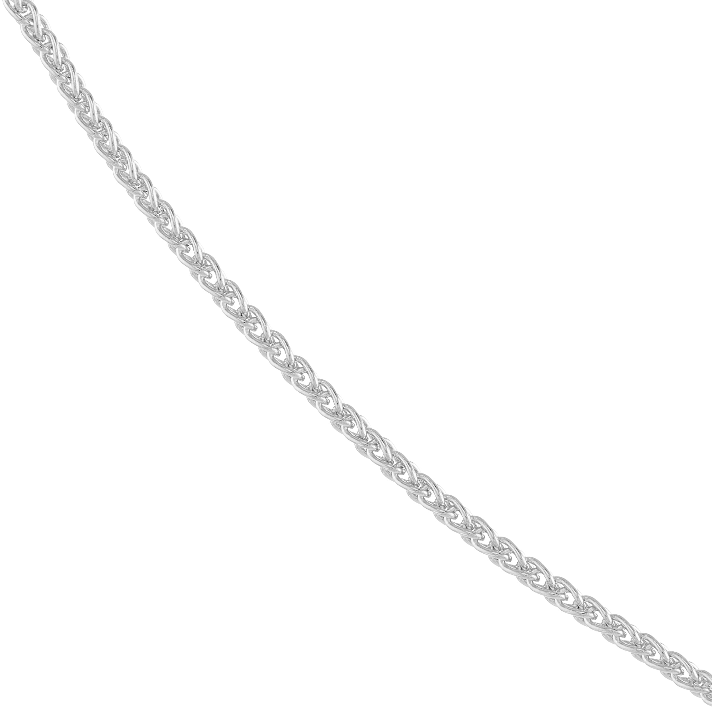 14K White Gold Women's 20" 0.85mm Round Wheat Chain Necklace