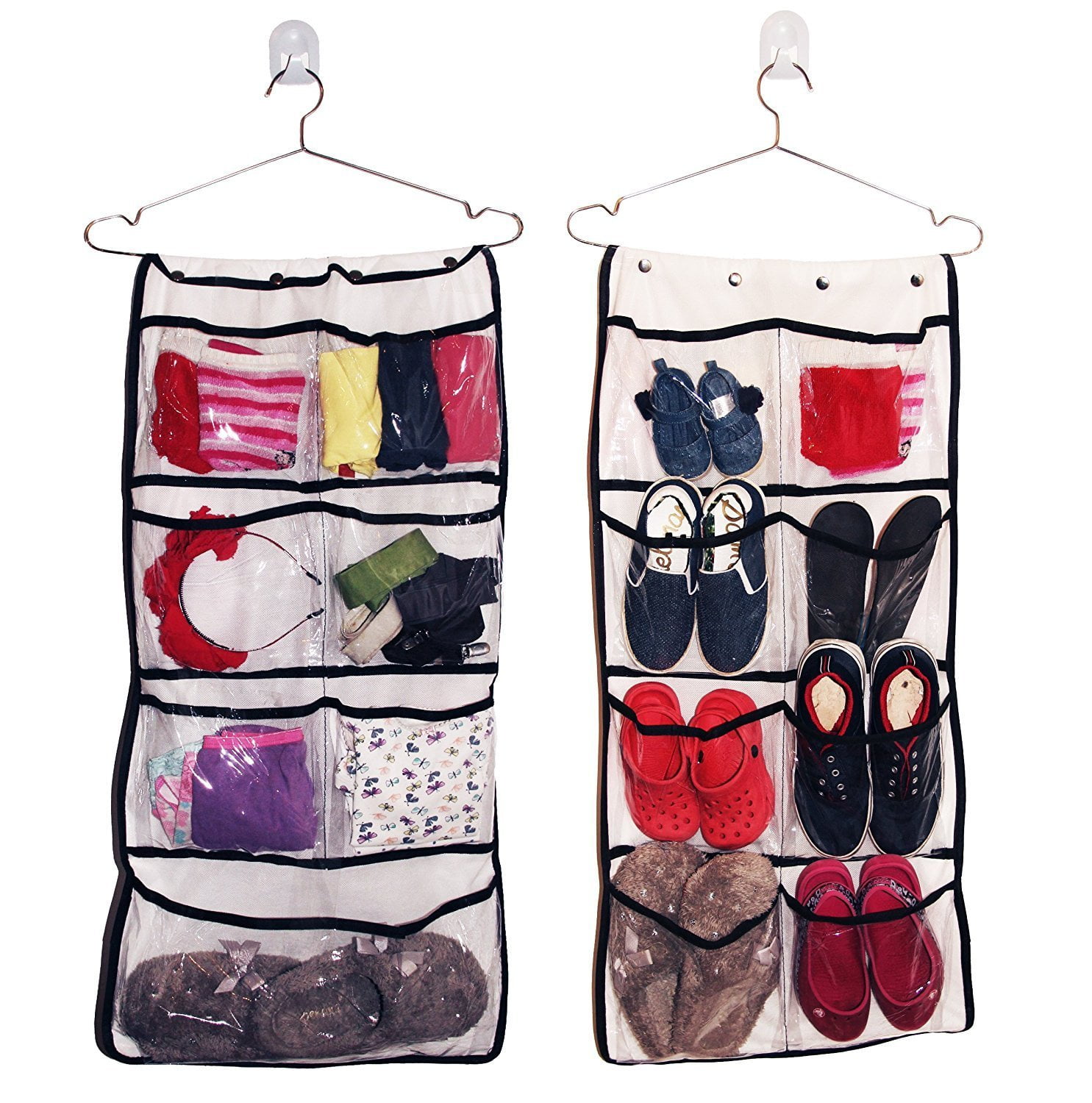Hanging Organizer 8 Pocket Double Sided Drawer Closet Organizer Holds