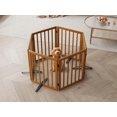thumbnail image 4 of Sitebo Trading Walnut Dog Gates for The House Extra Wide, 6-Panel Freestanding Pet Gates with 4PCS Metal Stands for Doorways and Stairs, 24" H Foldable Wood Dog Fences Indoor, Expands Up to 110" (W), 4 of 8