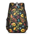 thumbnail image 2 of Black Sunflower Backpack for School,Cute School Bag,Schoolbag with Adjustable Shoulder Straps & Padded Back,16.9 Inch, 2 of 5