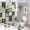Modern Minimalist Geometric Tiles 1, variant on Bathroom Curtain and Rug Set, Modern Luxury Marble and Gold Accents Pattern Printed on Bathroom Shower Curtain Sets with Rugs, Great for Master Bath Beach House Modern Home, 72 x 72 inches